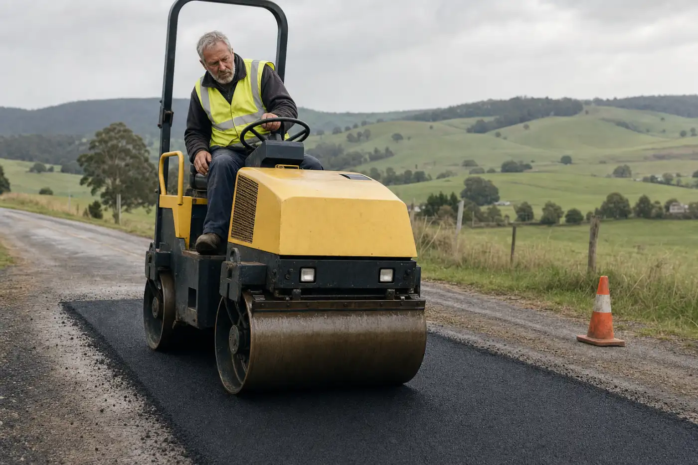Road Patches work in progress in Launceston Tasmania