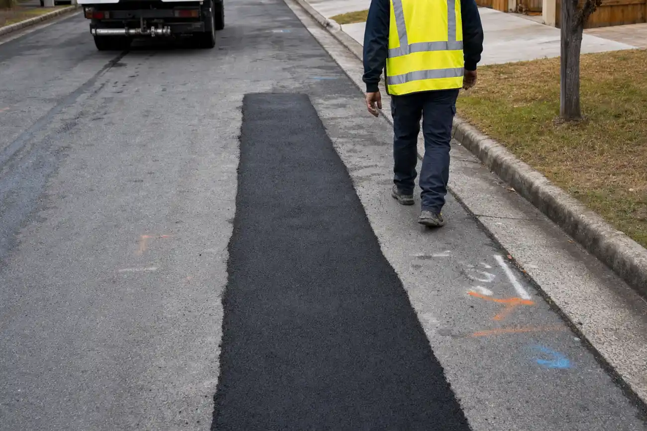 Trench Reinstatement work in progress in Launceston Tasmania