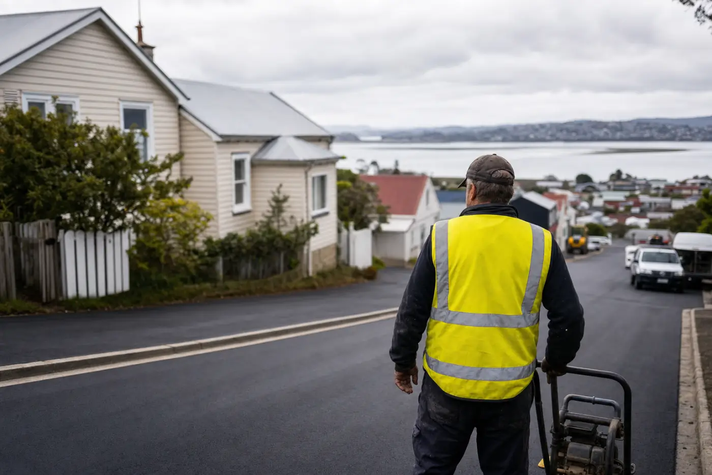 Asphalt work in George Town Tasmania