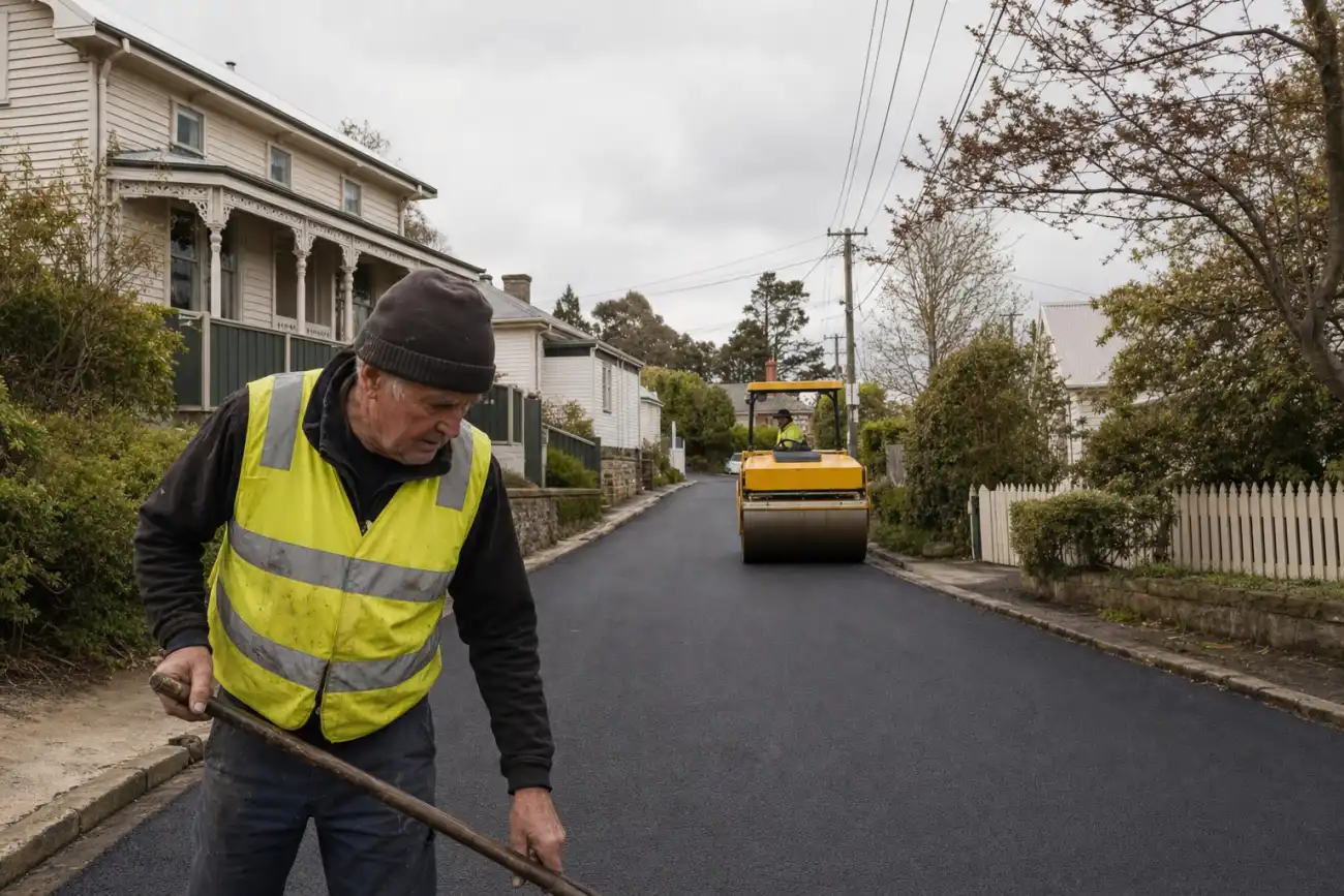 Asphalt work in Launceston Tasmania