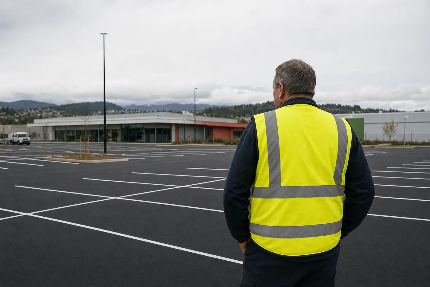 Carpark Resurfacing work in progress in Launceston Tasmania
