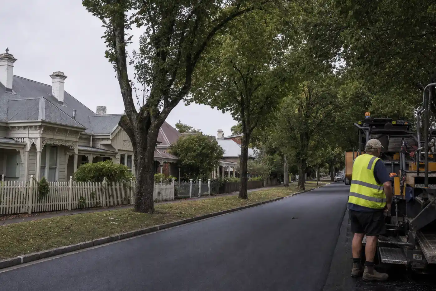 Asphalt work in Newstead Tasmania